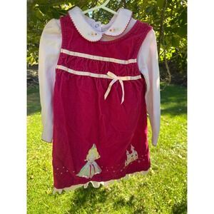 VTG CORDUROY GIRLS PRINCESS JUMPER | PINK 2 PC STORYBOOK JUMPER AND SHIRT | 5